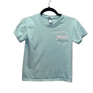 Varsity Cheer Nationals Pink and Green Tee Shirt Size Youth Medium